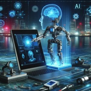 全.台灣 AI 應用套件:筆記型電腦與 AI 機器人視覺,代表精選的 AI 應用軟體與高效智慧化工具組。