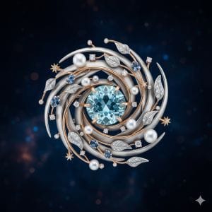 全.台灣島嶼藝作:精緻的螺旋狀珠寶工藝品或藝術裝置,展現根植於台灣風土的傳統工藝與現代美學。