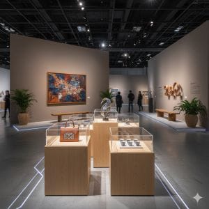 全.台灣在地聚場:明亮的藝文市集與展覽現場,代表創作者、設計師與大眾交流的活力空間。